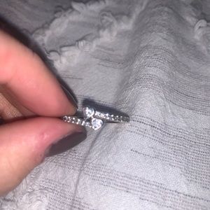 Pandora two sparkling hearts ring